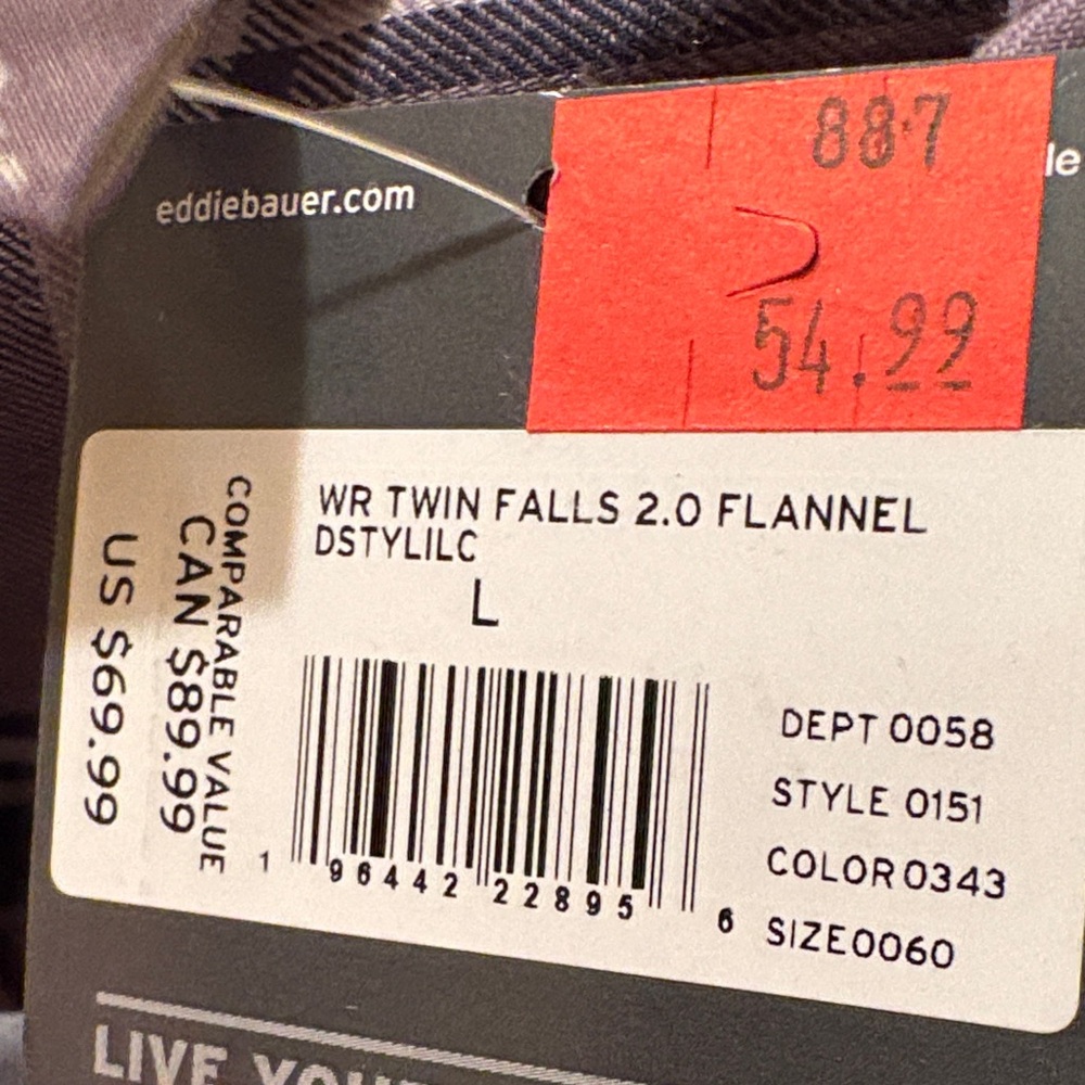 Eddie Bauer Blue and Purple Flannel Shirt - Picture 2 of 4